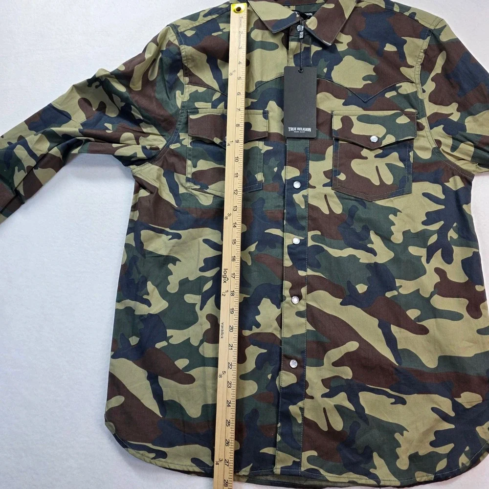 True‎ Religion Men's TRBJ LS Western Camo Shirt S Snap Button Style 700700 NWT